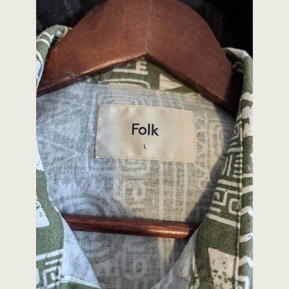 FOLK - Short sleeve patterned shirt - Sz L - Picture 4 of 7